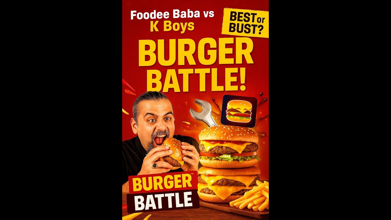 foodee baba takes on the ultimate burger test at K boys Restaurant #foodeebaba
