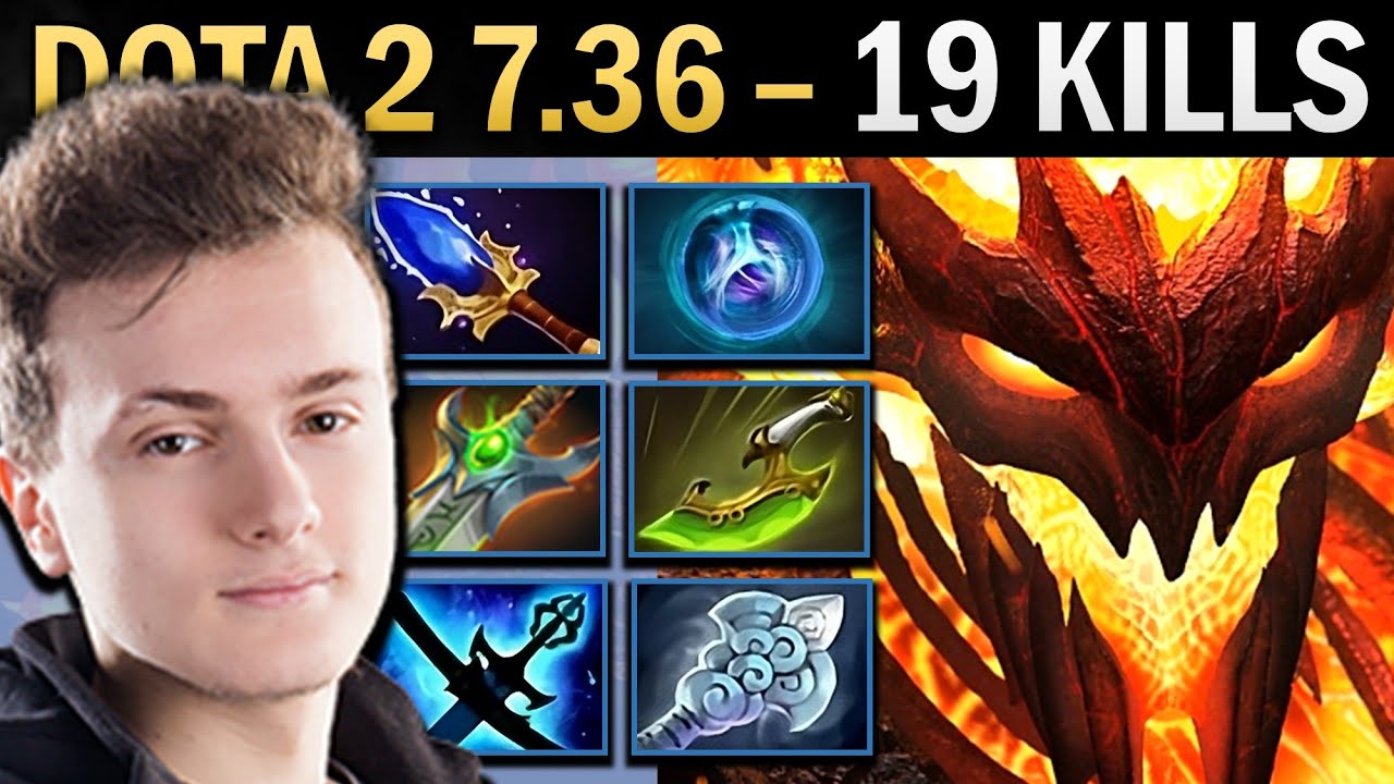 Shadow Fiend Gameplay Miracle with 19 Kills and Windwaker - Dota 7.36
