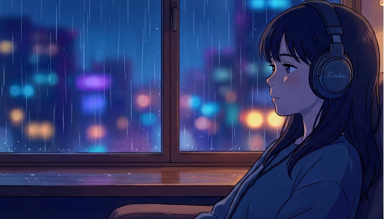 Blue Lofi 🌧️ Rainy Night | Chill Beats for Study, Relax & Sleep
