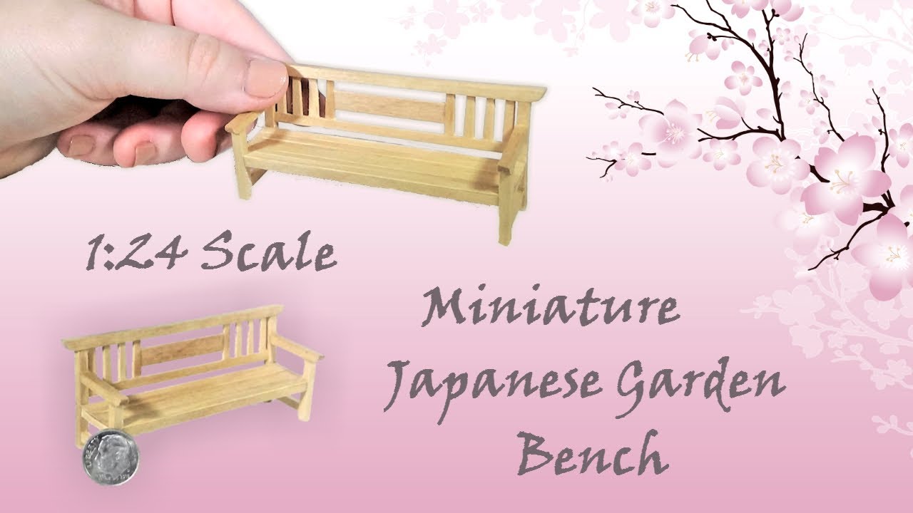 Miniature Japanese Garden Bench Tutorial | Dollhouse | How to Make 1:24 Scale DIY
