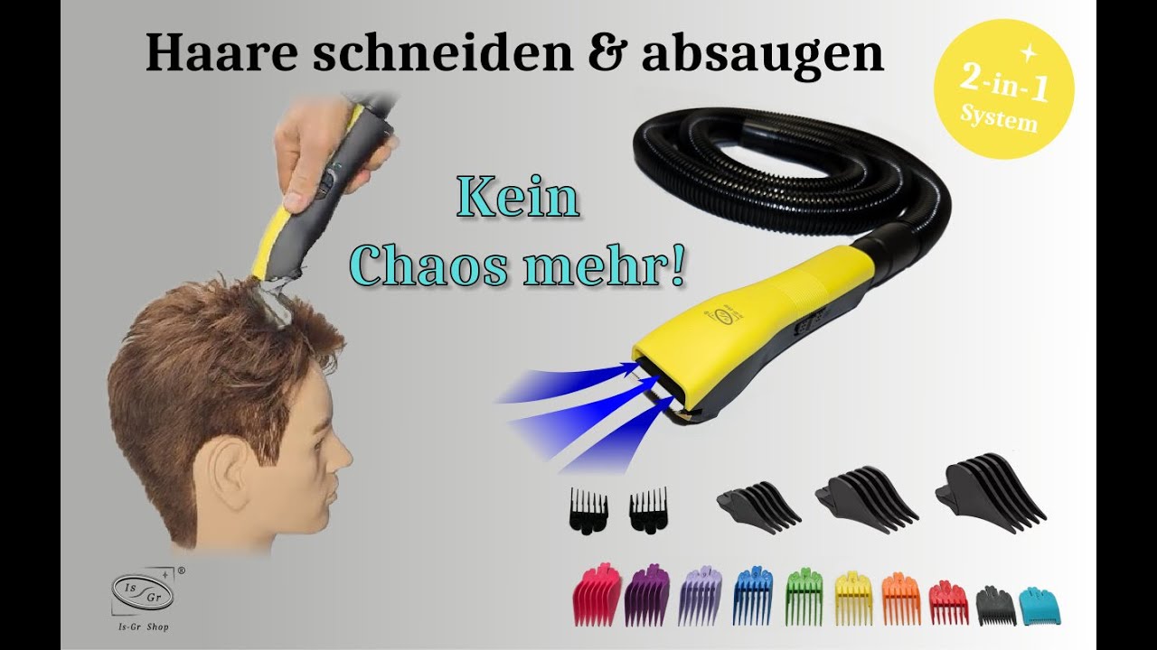 Hair Easy Cut &ndash; Haarschneider mit Absaugsystem 2-in-1 | Haare schneiden & absaugen &ndash; kein Chaos mehr
