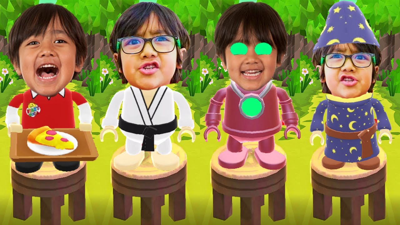Tag with Ryan Kaji Real Life Costumes - Lunchtime vs Infrared Robo vs Karate vs Wizard