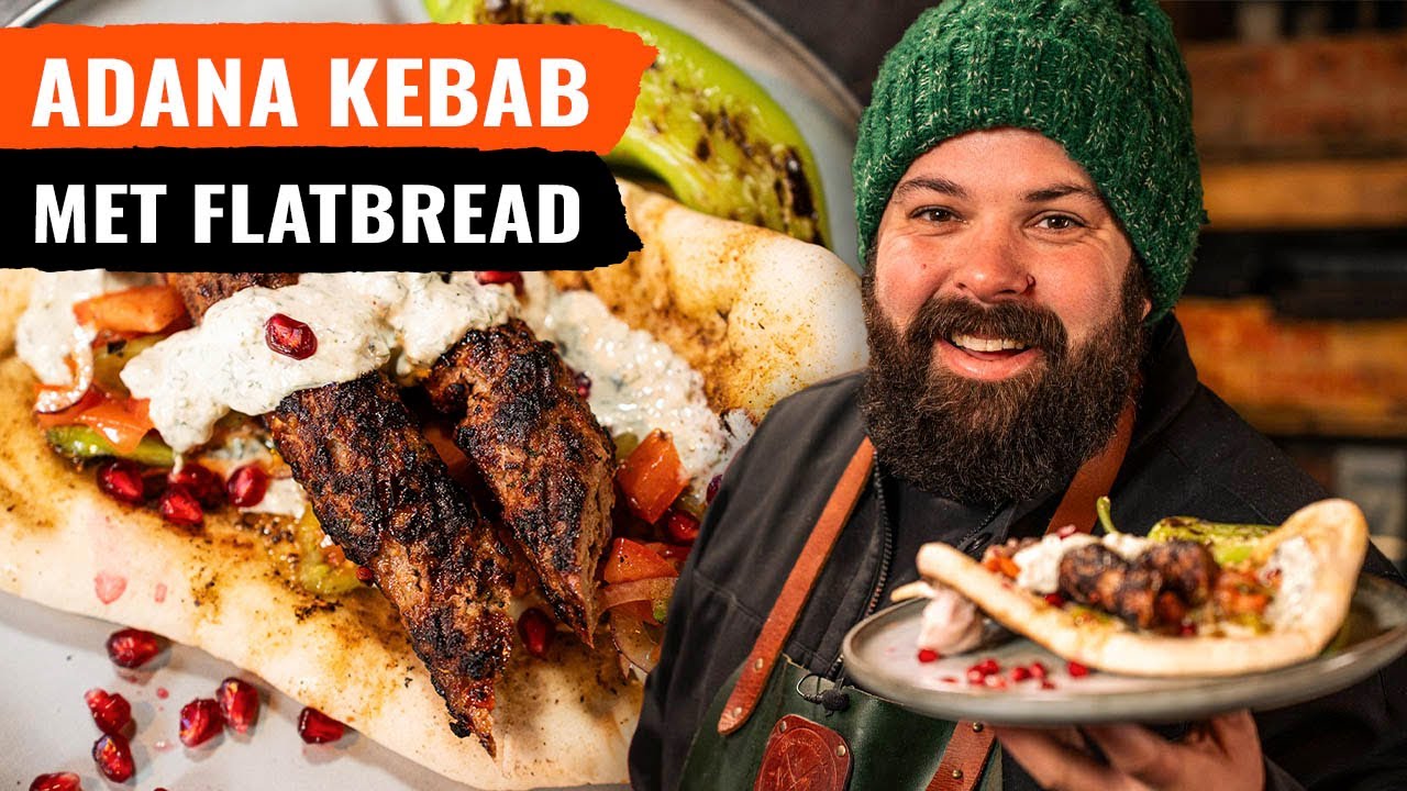 Adana Kebab heerlijk op de BBQ! | Adana met flatbread BBQ Recept