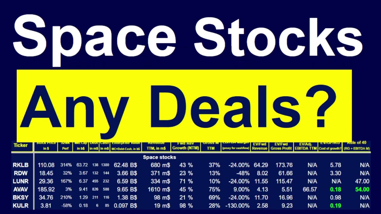 Space Stocks Beyond SpaceX: Any Deals? Comparing Valuation (EV/GP/RG + Growth + Lots of Hype)