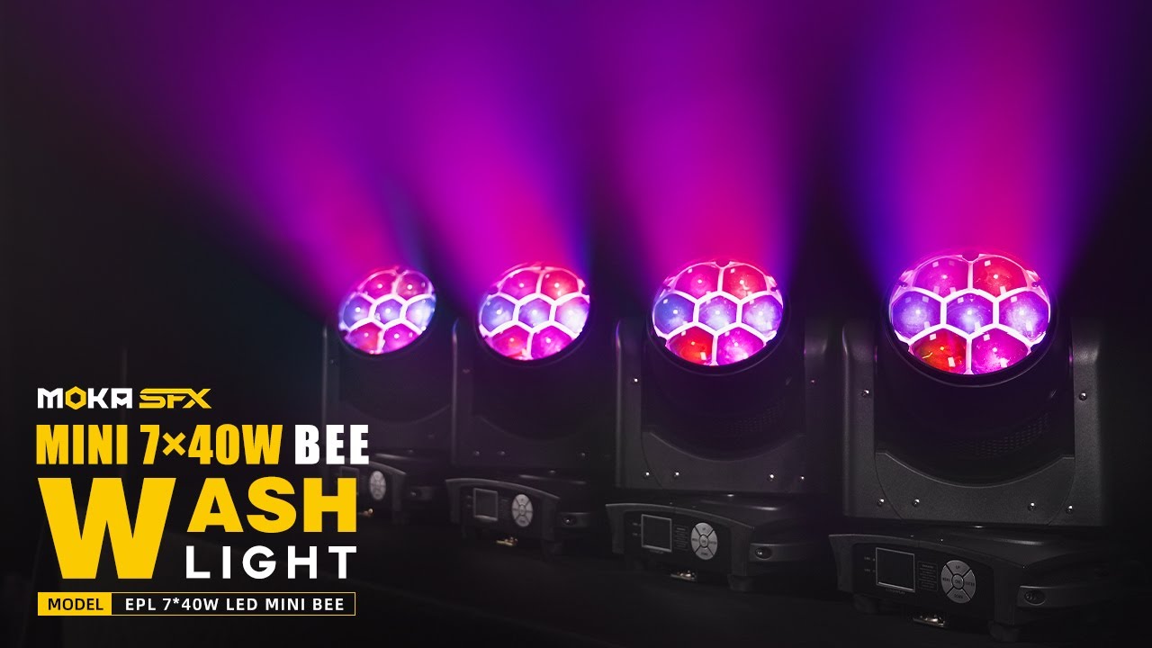 MOKA SFX Mini 7x40W RGBW 4in1 Bee Wash Light | LED Moving Head Stage Light