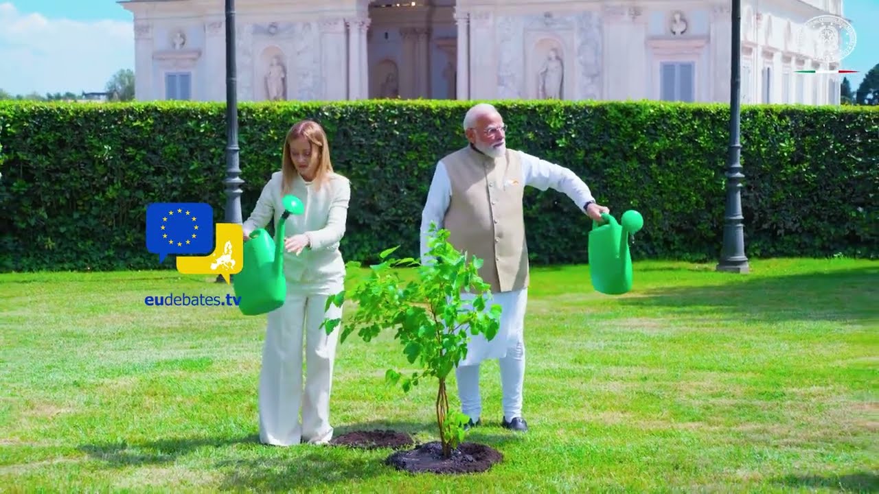 🇮🇳🇮🇹 Modi & Meloni Plant Tree of Friendship in Rome During Official India&ndash;Italy Visit