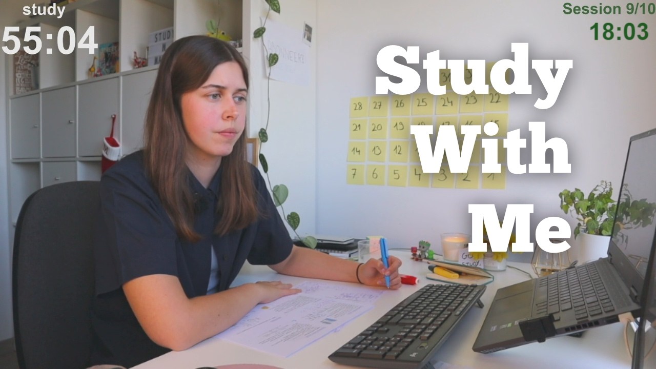 LIVE 8 HOURS Study With Me (60 min study + NO break)