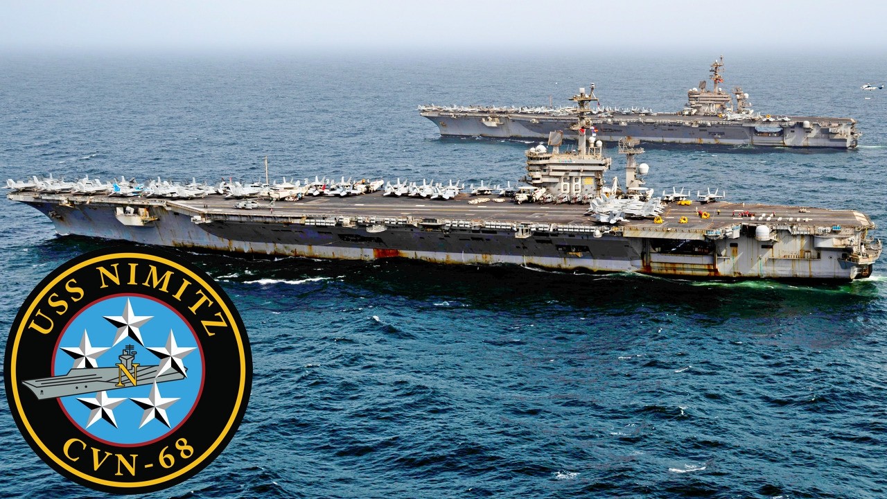 ВМС США: Мощный авианосец USS Nimitz (CVN 68) в Тихом океане.