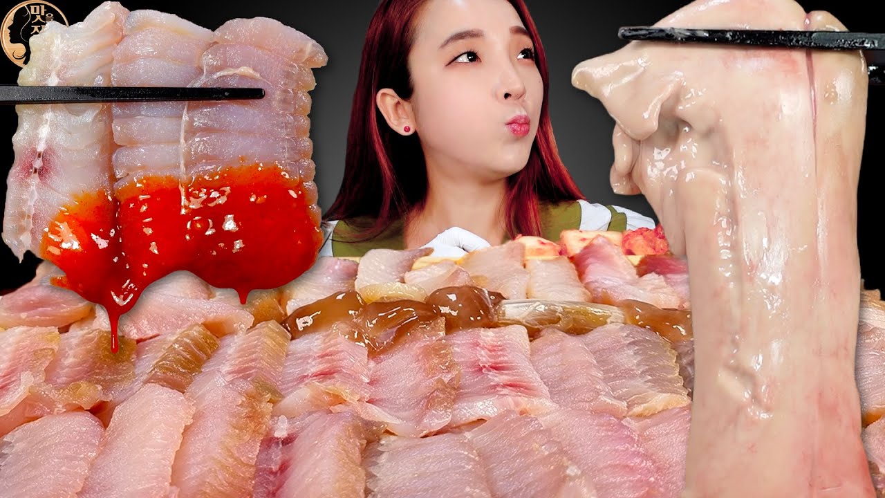 [Mukbang]🤣톡쏘는 숙성홍어회&홍어애&홍어물코먹방!😋(Hongeo-hoe)🐟Fermented Skates ホンオ raw Sashimi Real sound ASMR | 쎄미
