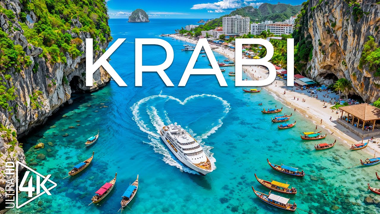 Krabi 4K 🌊 Dramatic Limestone Cliffs, Emerald Seas & Serene Tropical Landscapes of Thailand