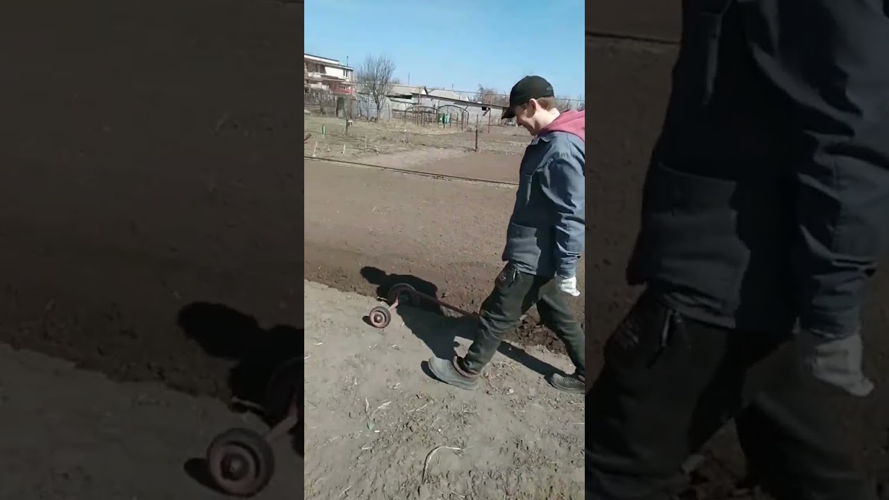 Пашем огород с помощью лебедки