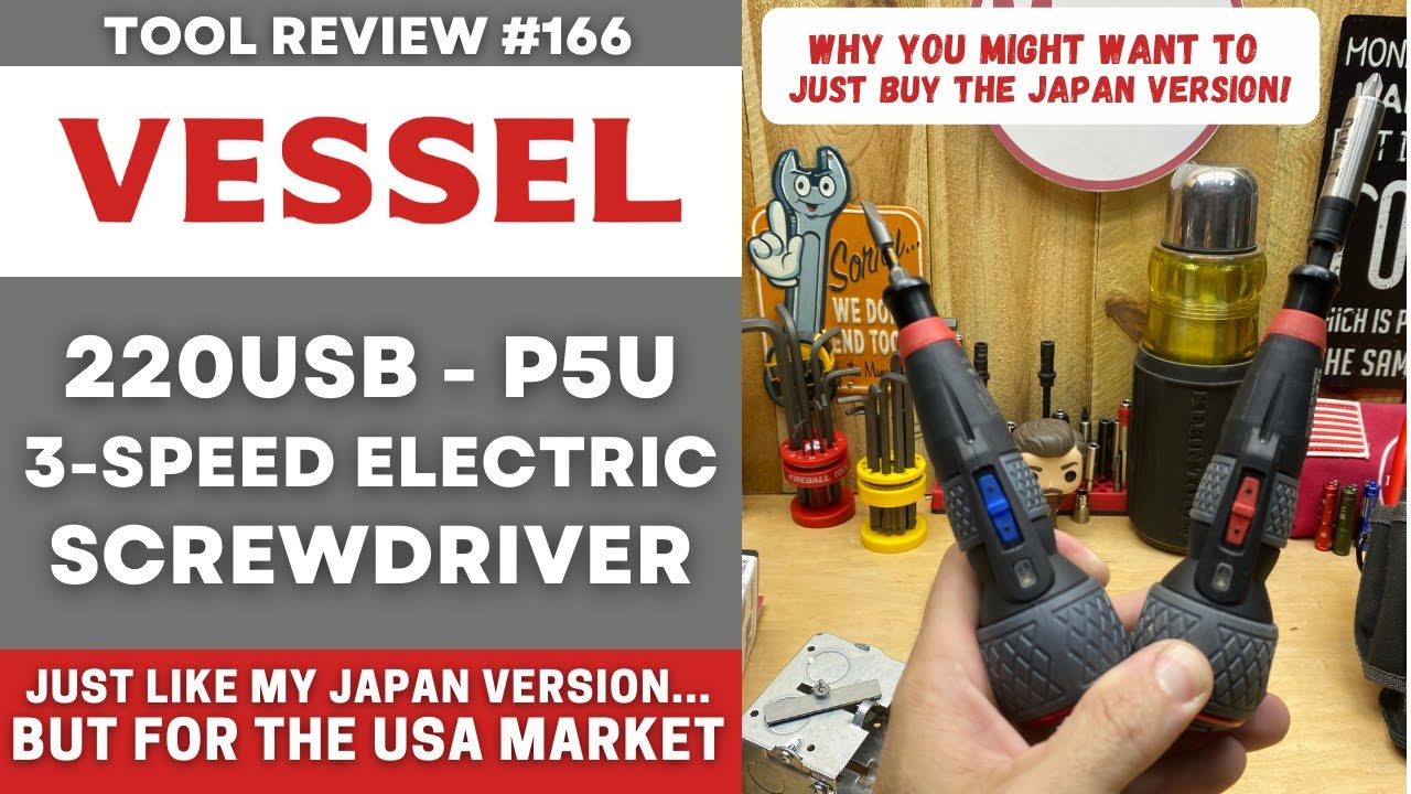 Электрическая трёхскоростная отвёртка Vessel Electric — версия для США — японская версия — чем лу...