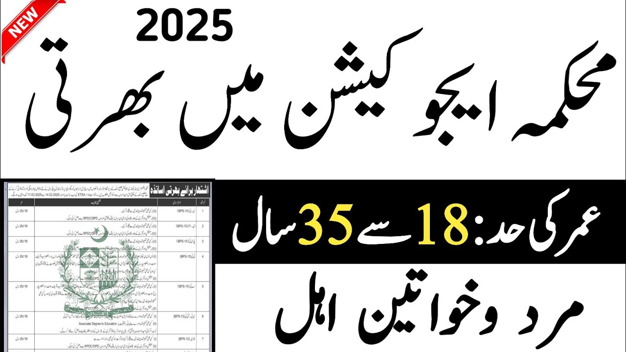 Education Department Jobs 2025 | JobsOfficial com