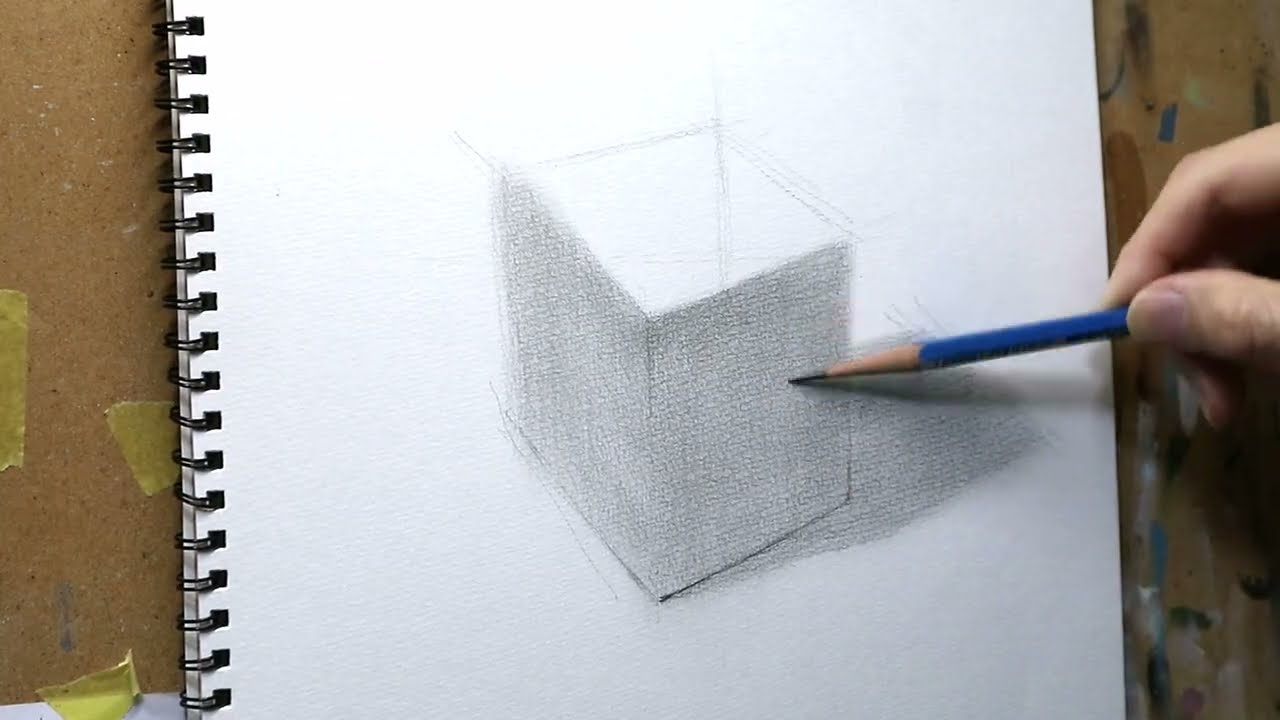初めての鉛筆デッサンで立方体を描くコツ