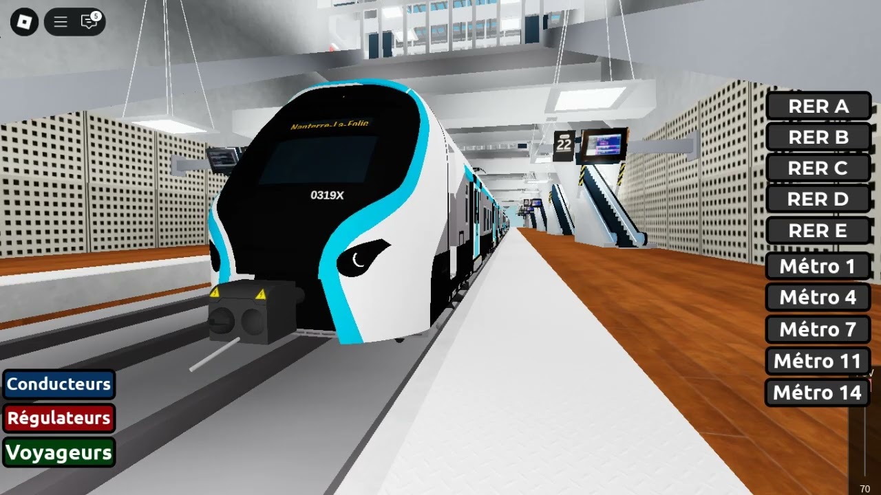 Roblox Projet RER  Arrivée D'un RER NG a Porte Maillot