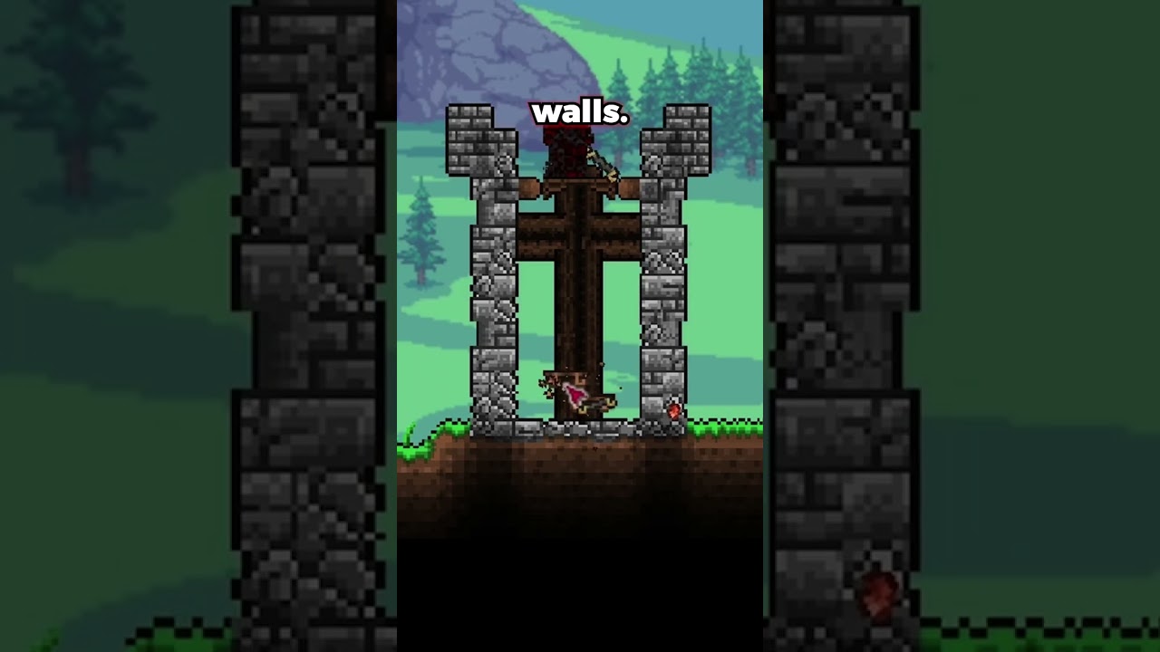 Как построить простой замок в Террарии | #terraria #terrariabuild #shorts