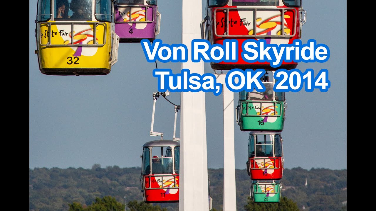 Tulsa Von Roll Skyride, complete ride-through 2014