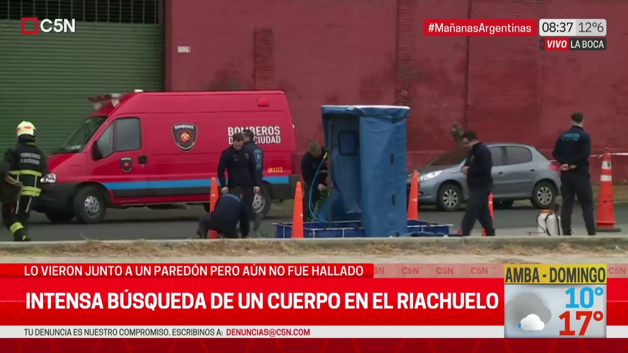 REANUDAN la BÚSQUEDA de un CUERPO en el RIACHUELO: ACTÚAN PREFECTURA, POLICÍA y BOMBEROS
