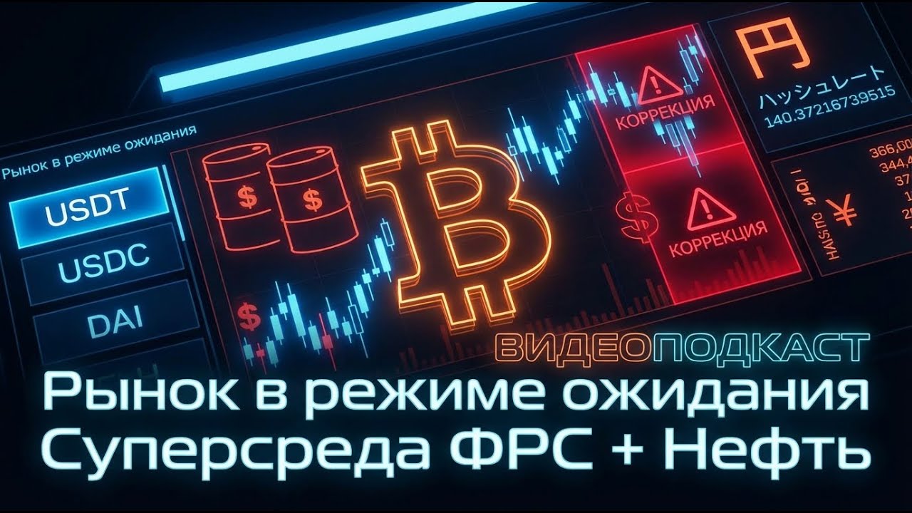 НЕФТЬ + ФРС = ? БИТКОИН: ХЕШРЕЙТ ПАДАЕТ В ПРОПАСТЬ! АНАЛИЗ СТЕЙБЛКОИНОВ! ВИДЕОПОДКАСТ