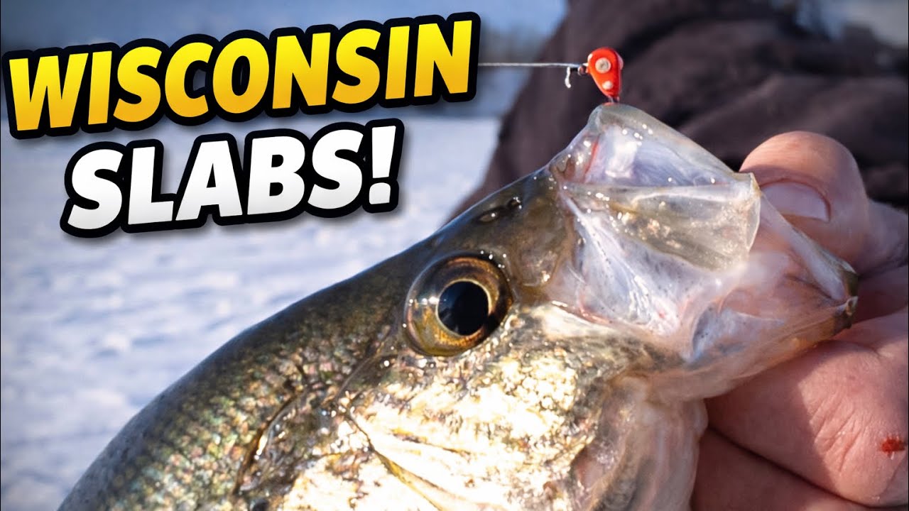 Finesse Ice Crappie Fishing in Wisconsin | Tiny Tungsten Jigs Over Deep Basins