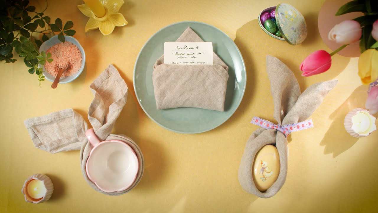 3 ways to fold napkins for the Easter table  - DIY by Søstrene Grene