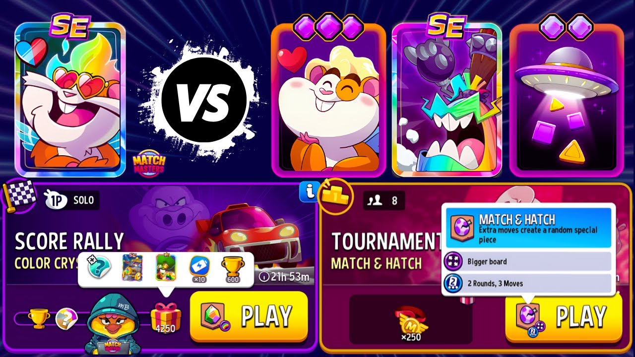 Color Crystals + Rainbow Solo Score Rally 4250p/ TOURNAMENT! 8 players Match & Hatch + Super Sized
