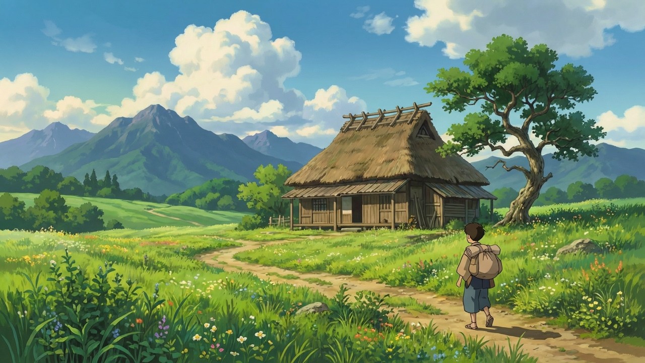 Peaceful Meadow Cottage Lofi | Anime Scenery & Relaxing Music