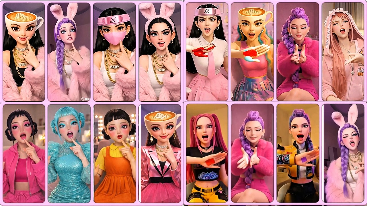 AKA KIRO SHIRO! AO!🎨Color Mixing RUMI &MIRA MAKE UP #makeup #mixingcolors #colormix #brainrot #trend