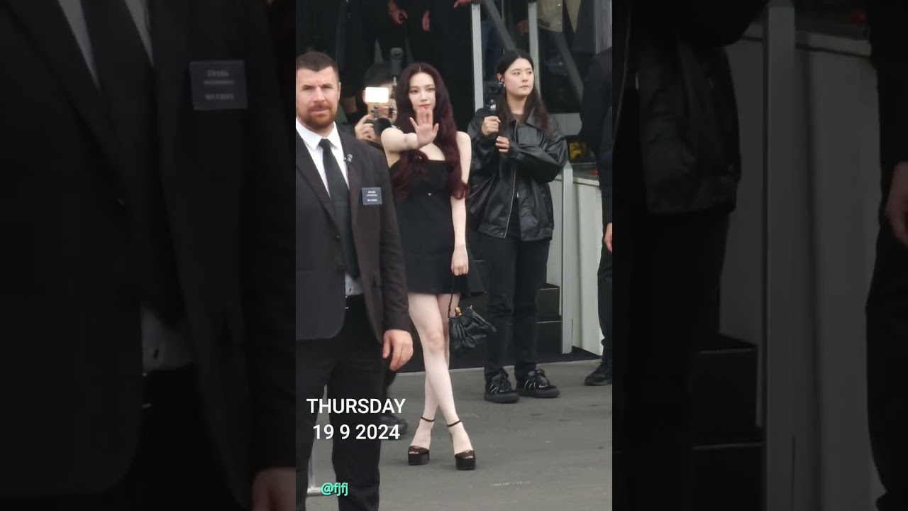 [4K] 240919 aespa 카리나 Karina greets fans at Prada show
