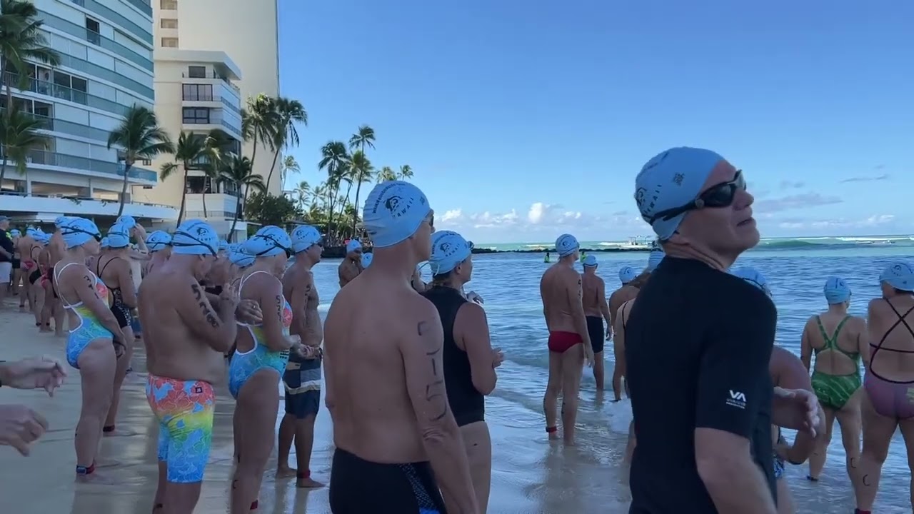 2023 Waikiki Roughwater Swim Start (raw footage)