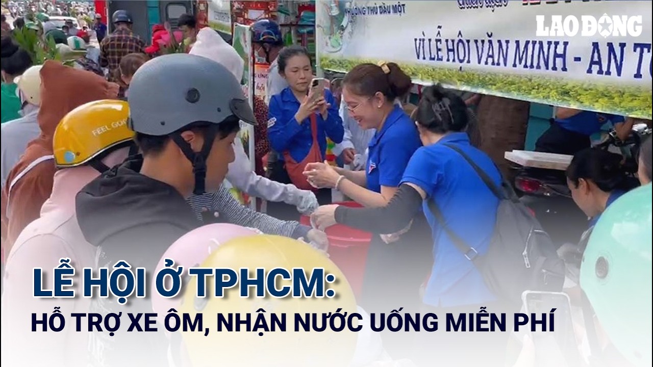 Lễ hội ở TPHCM: Người dân được hỗ trợ xe ôm, nhận nước uống miễn phí | Báo Lao Động
