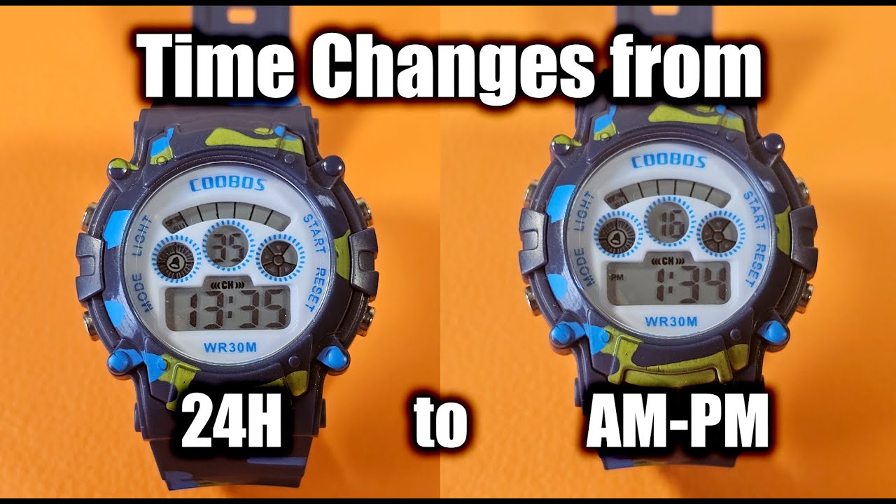 How to change 24 hour time to AM-PM on coobos watch
