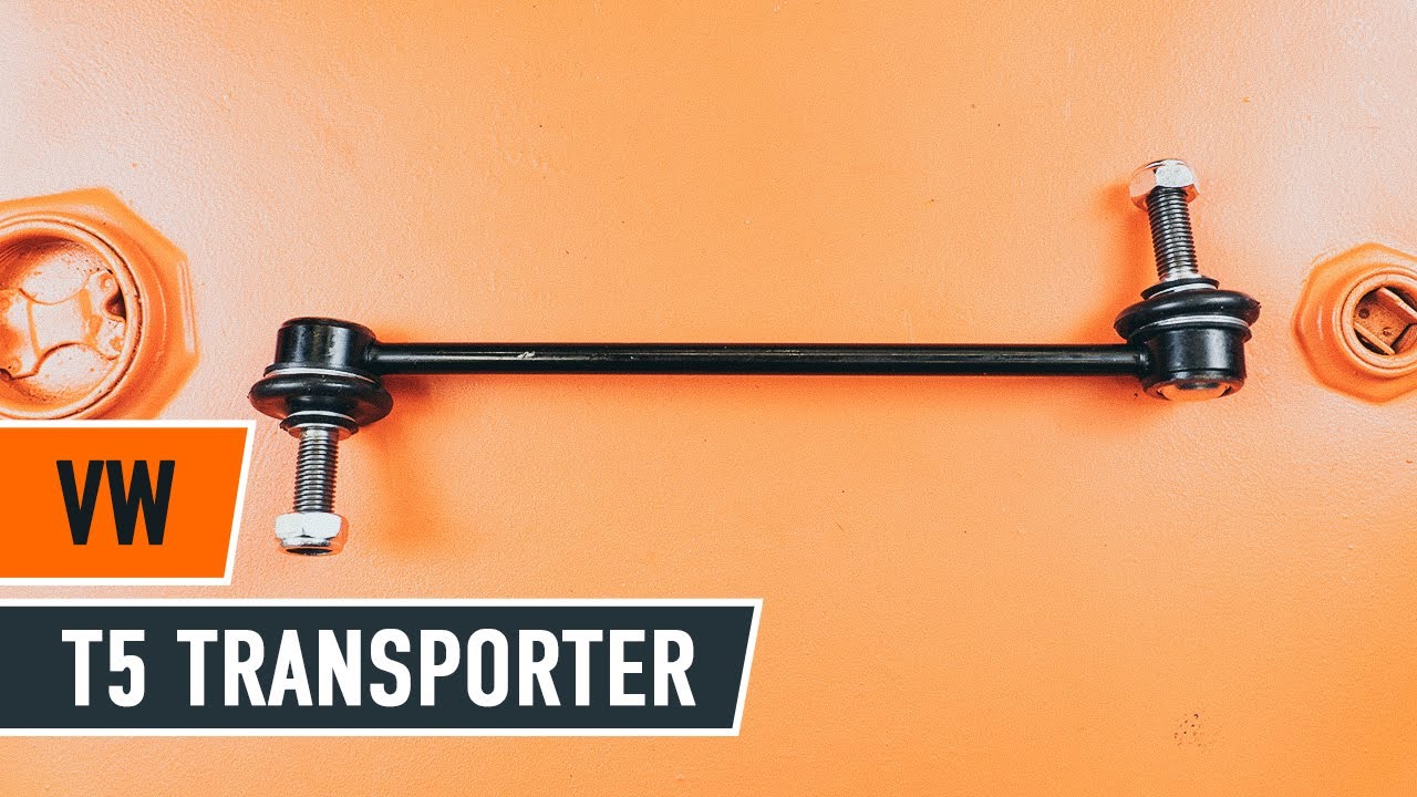 How to change front anti roll bar link on VW T5 TRANSPORTER Van [TUTORIAL AUTODOC]