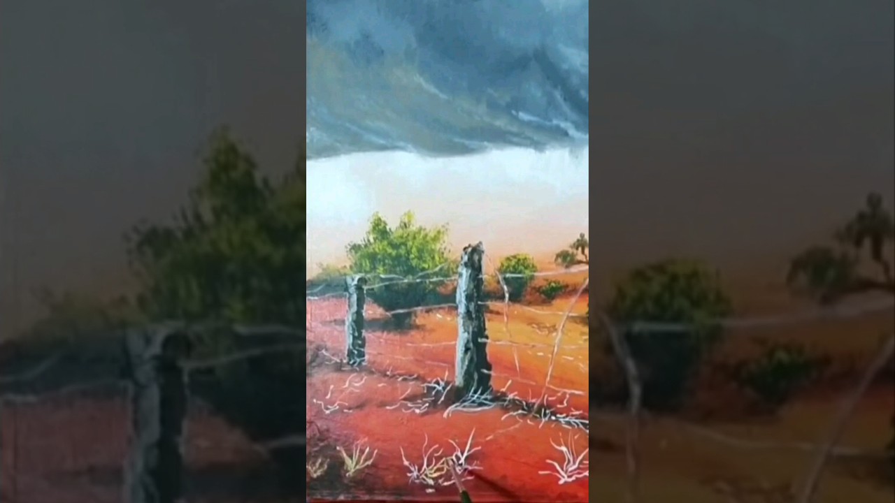 Painting an Australian Outback Landscape #art #shorts