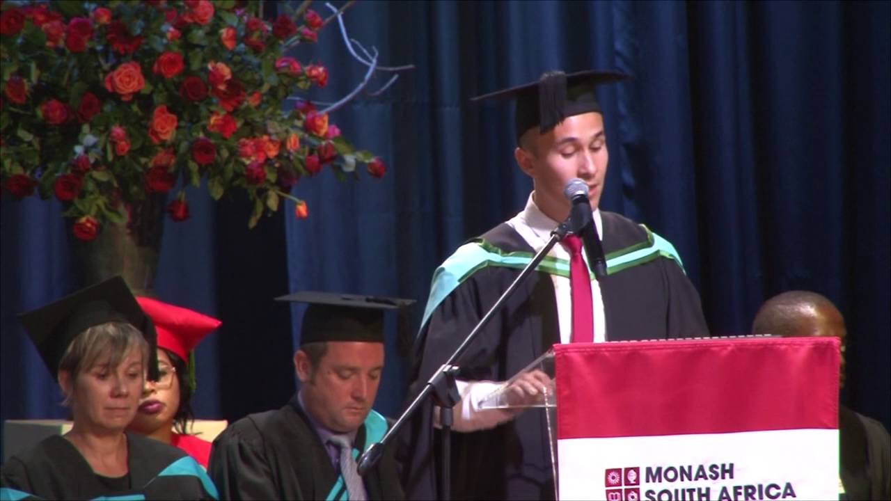 Bachelor of Computer and Business Systems graduate Steve Velcev speaks at MSA Graduation