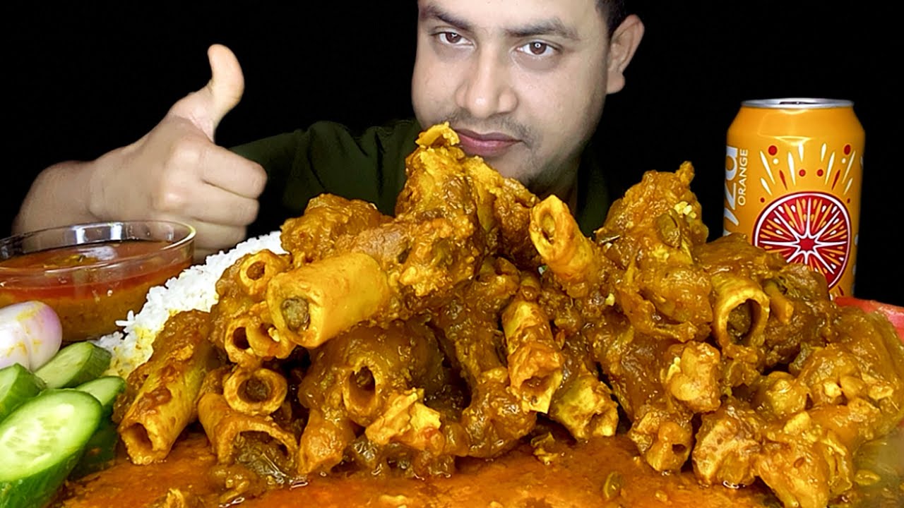 Asmr Mukbang & Mutton Nalli & Bone Marrow Curry with Rice, Eating | Mutton Nalli, ASMR  Big Bites