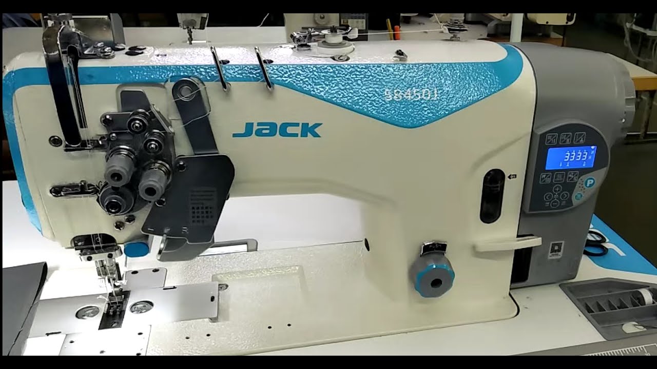Поворот на двухигольной швейной машине Jack 58450j