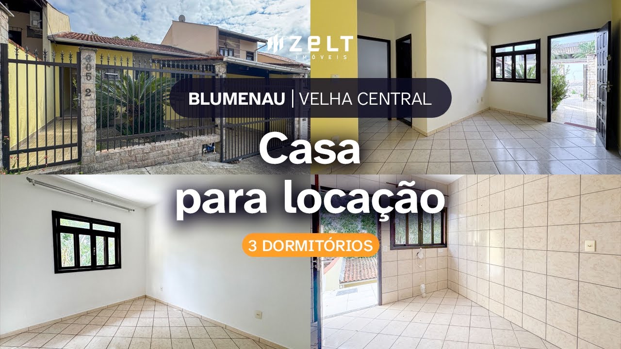 Casa com 3 dormitórios para alugar no bairro Velha Central em Blumenau SC