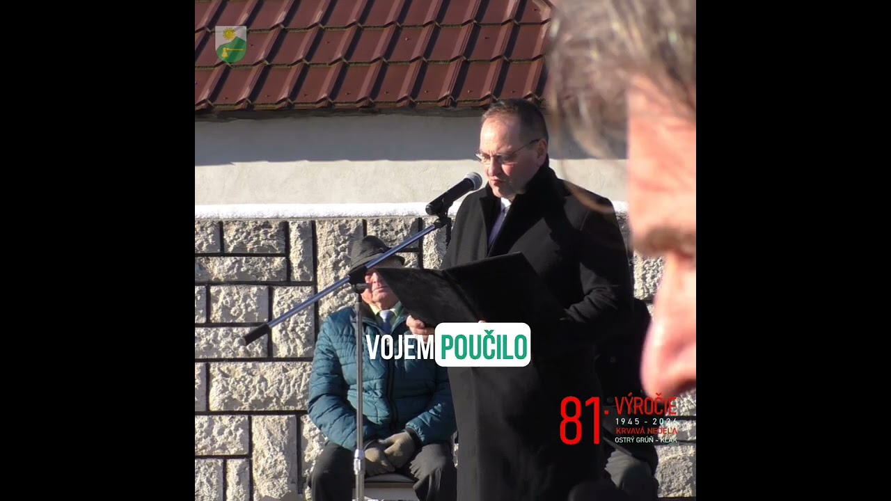 Príhovor starostu obce Ing. Jána Adamova na pietnom spomienkovom zhromaždení v Ostrom Grúni. 