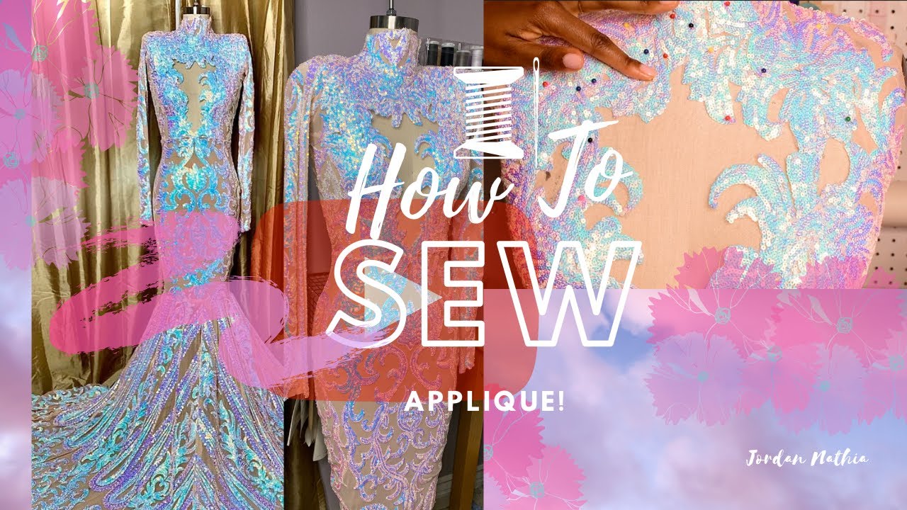 How to Make a Prom Dress -Sew on Bodice Appliques!