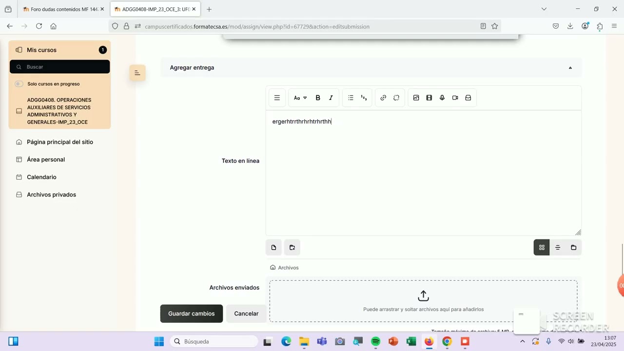 Entrega de actividades ADGG0408