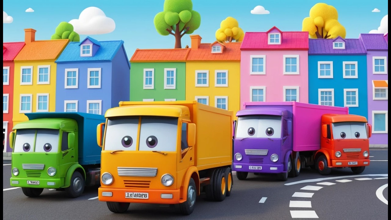 Seven Little Toy Lorries Beep Beep Beep | Construction Vehicle Song & Counting Rhyme