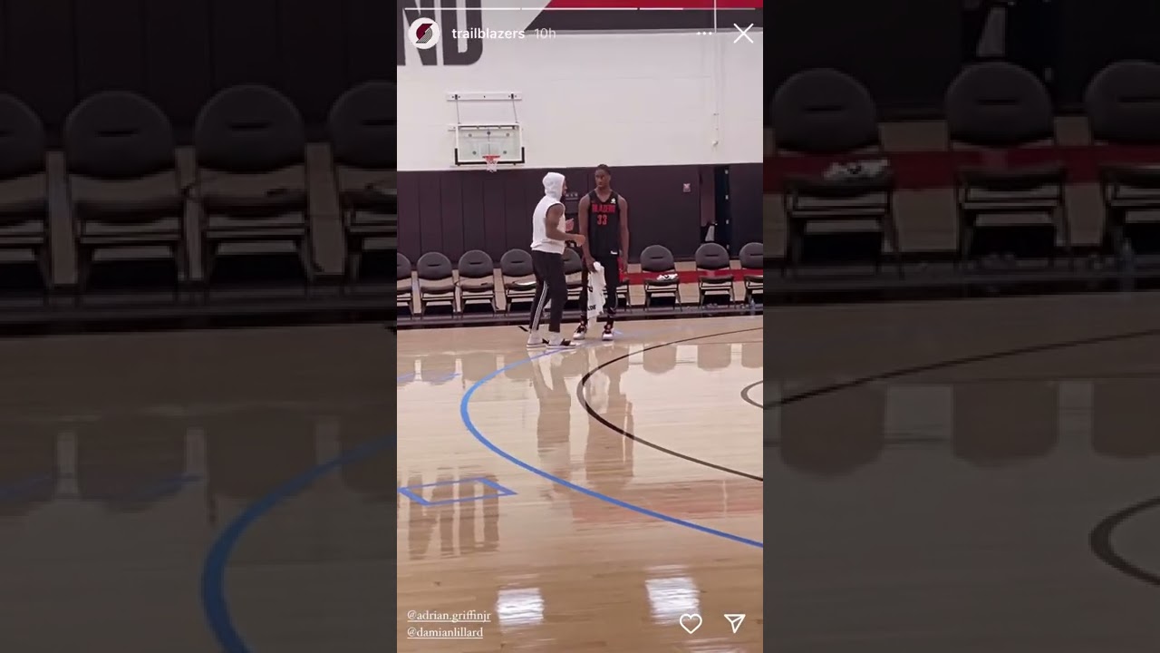 Damian Lillard coaching up Adrian Griffin Jr #shorts ￼