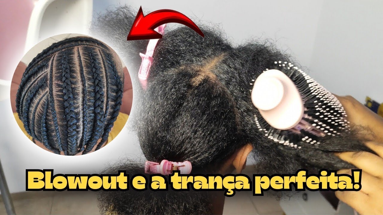 Técnica de Blowout para trança nagô perfeita