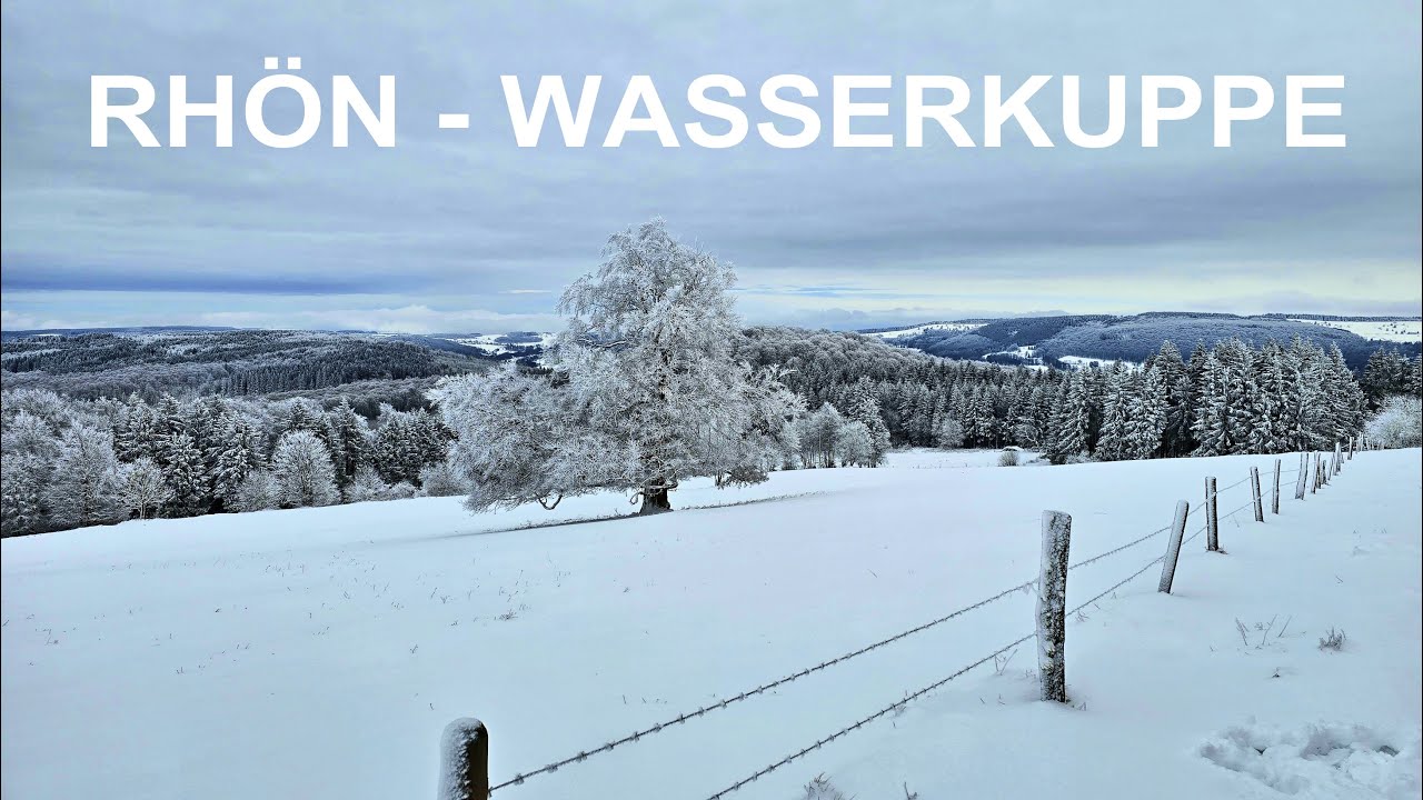 Winter in der Rhön an der Wasserkuppe - Snow hike in the Rhön, Hessen - Germany