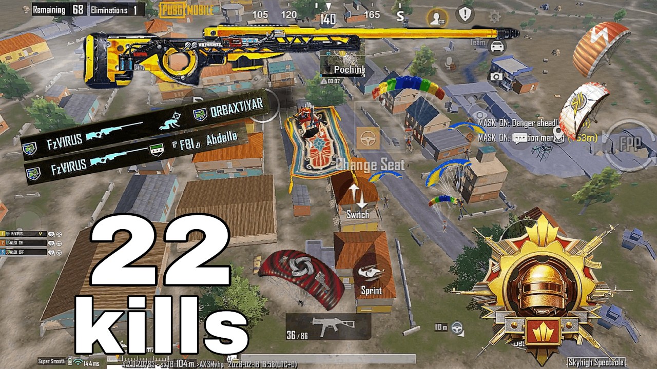 22 kills 😈Duo vs Duo Aggressive Erangel PUBG mobile Gameplay