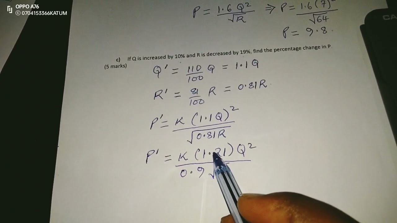 FORMULA AND VARIATIONS: JOINT VARIATION AND PERCENTAGE CHANGES