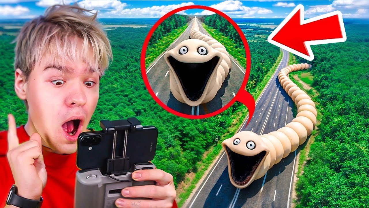 MON DRONE A FILMÉ LE HUNGRY WORM DANS LA VRAIE VIE ! VER DÉVOREUR GÉANT !