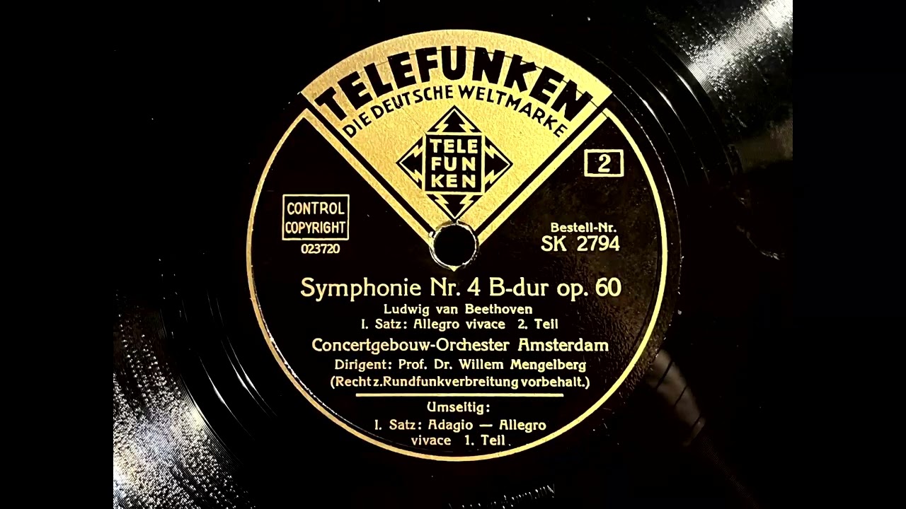 1939 CONCERTGEBOUW-ORCHESTER AMSTERDAM - Symfonie Nr. 4 B-Dur Op.60 (Beethoven) TELEFUNKEN 12" Album