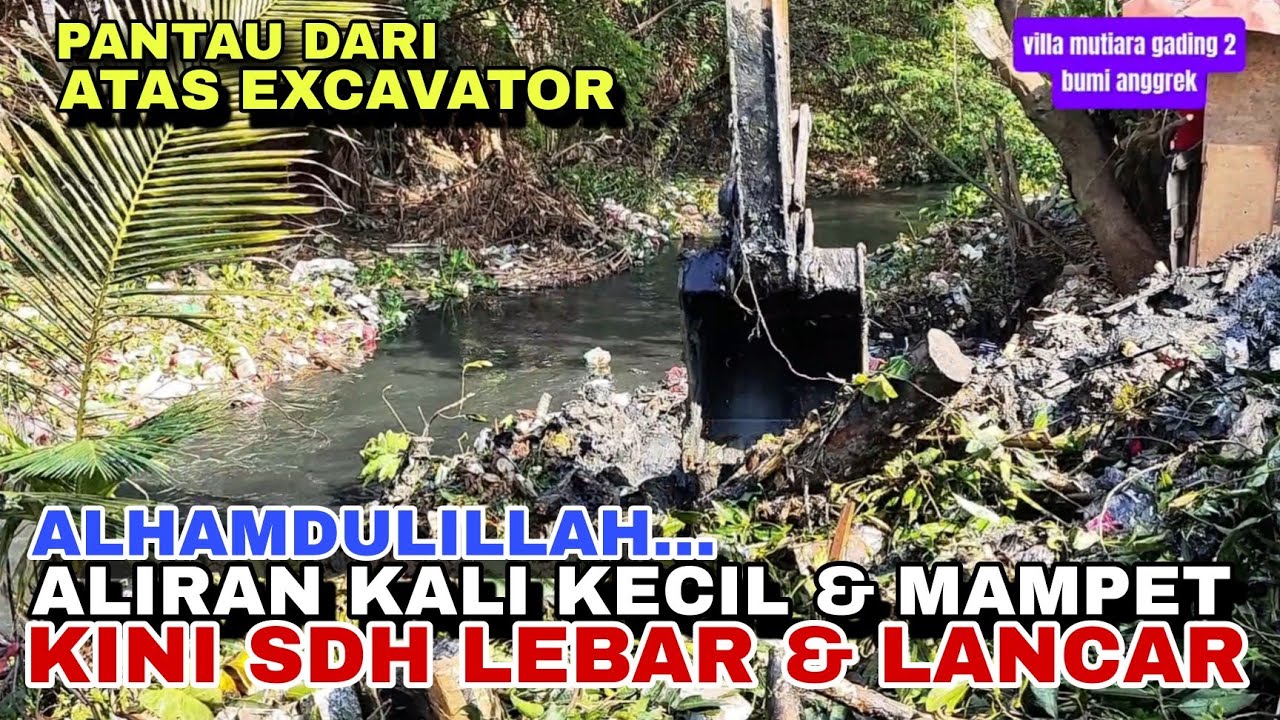 MANTAP‼️KESERUAN KERUK LUMPUR KALI PREDATOR DARI ATAS EXCAVATOR